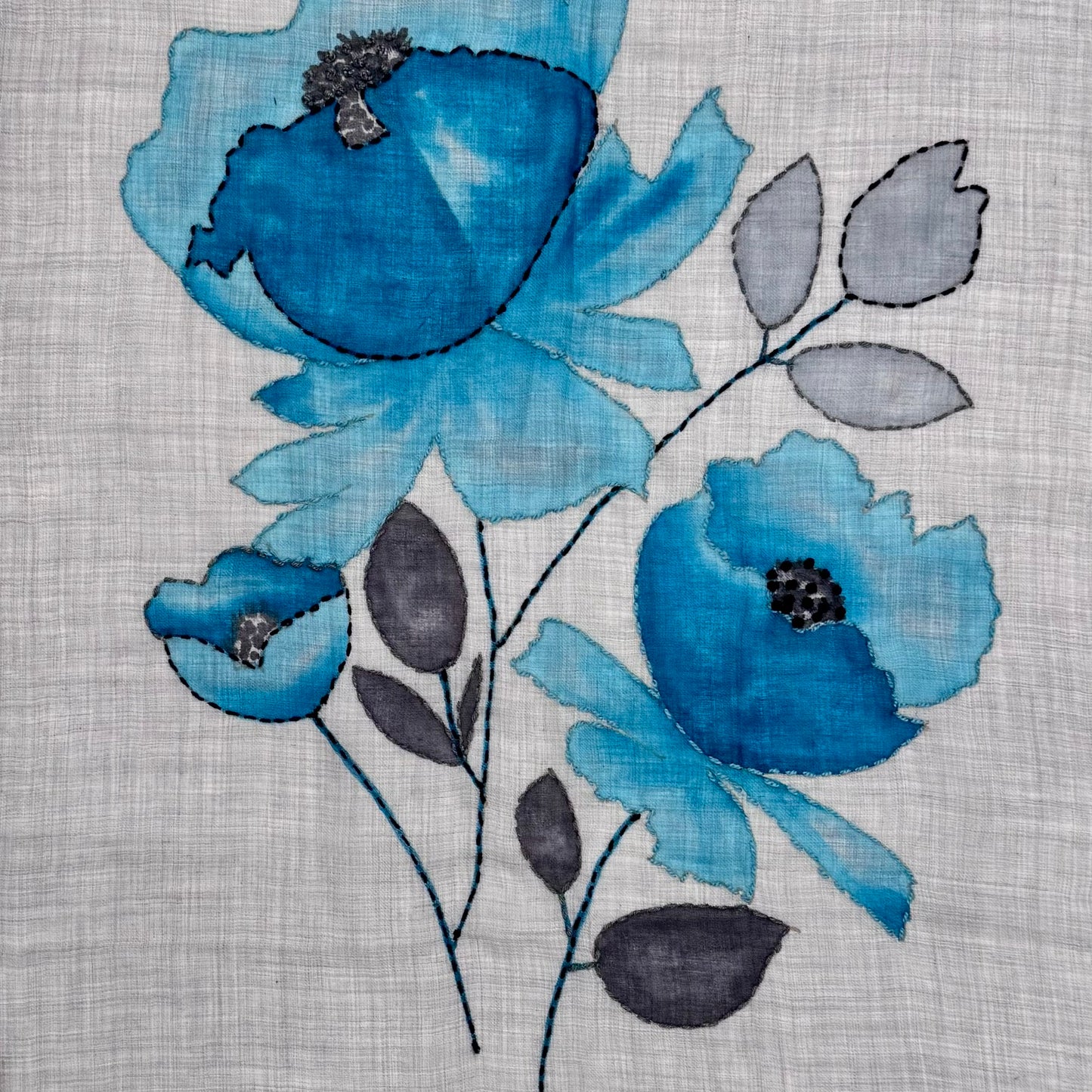 CHAL DE LANA MERINO PINTADO A MANO