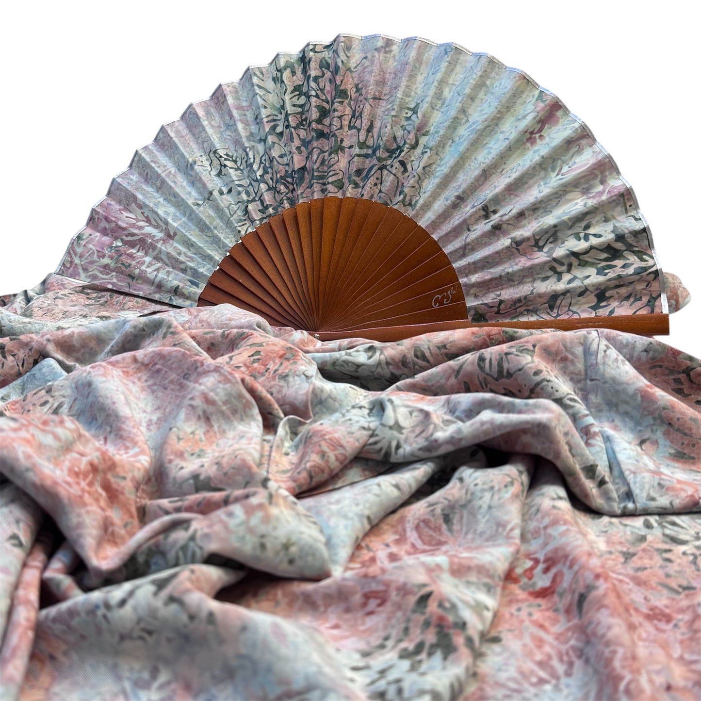 CONJUNTO CHAL Y ABANICO BATIK