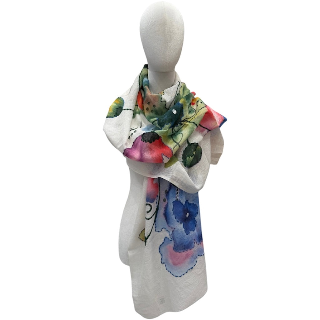 HAND-EMBROIDERED & HAND-PAINTED LINEN