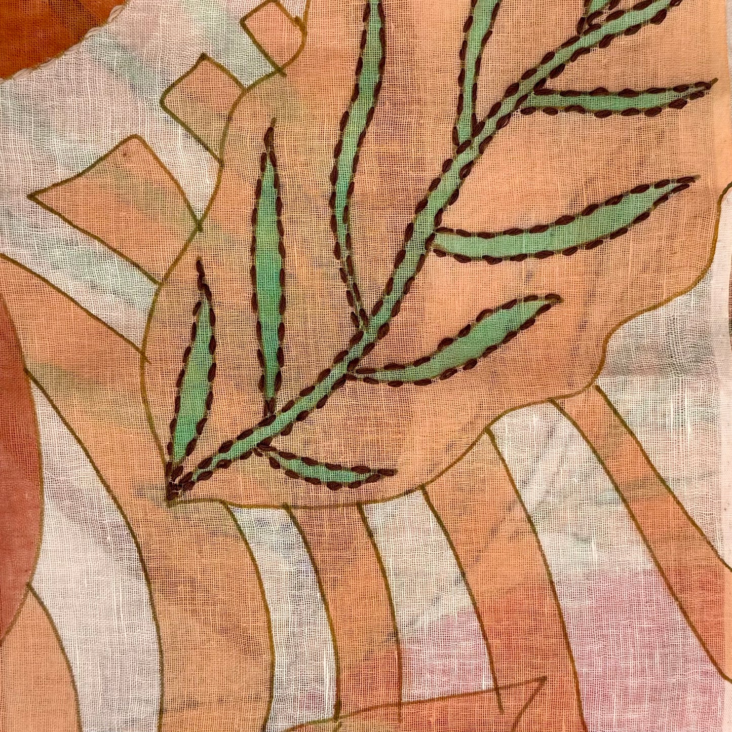 HAND-EMBROIDERED & HAND-PAINTED LINEN