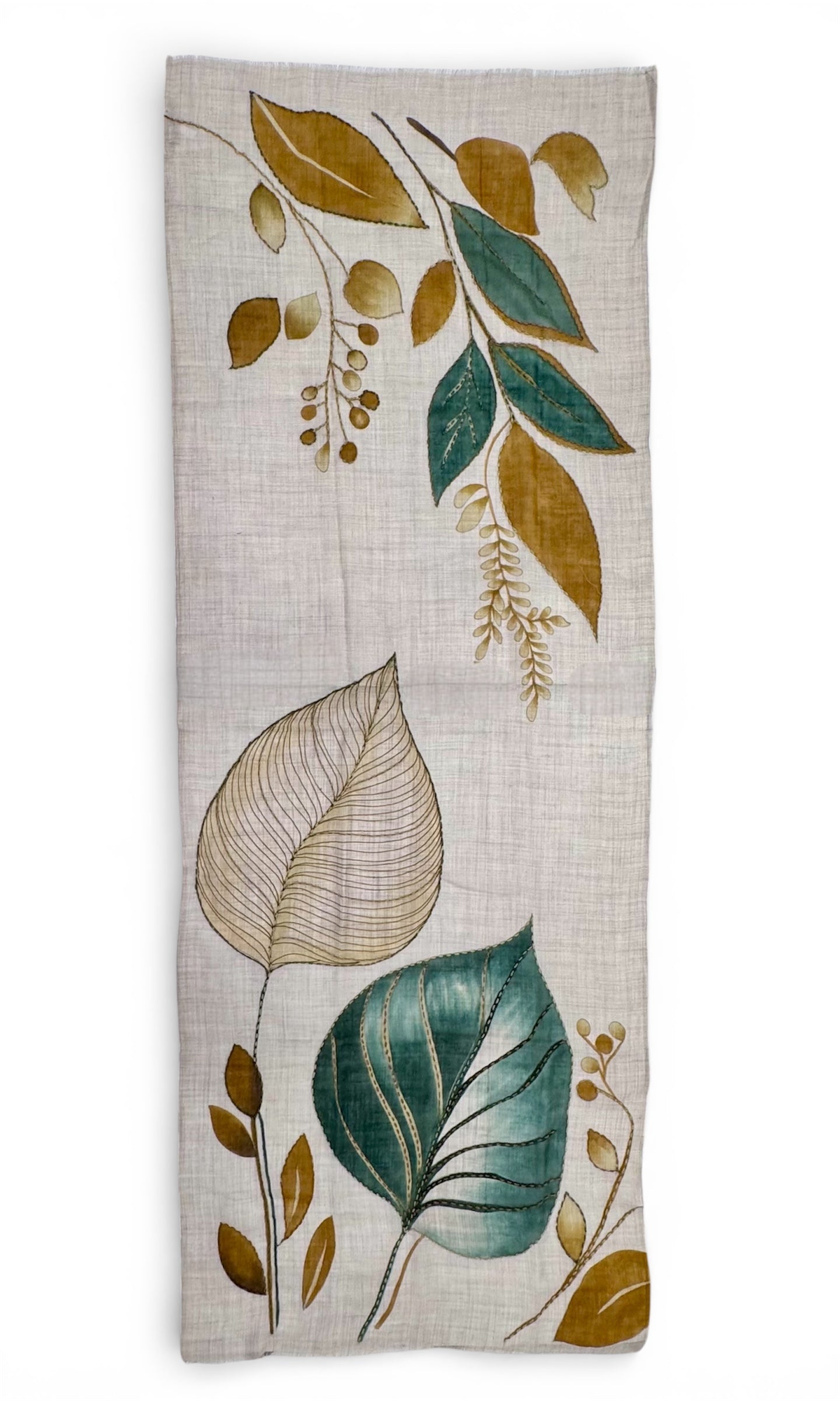 CHAL DE LANA MERINO PINTADO A MANO