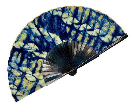 Abanico con madera de abedul de tela estampada