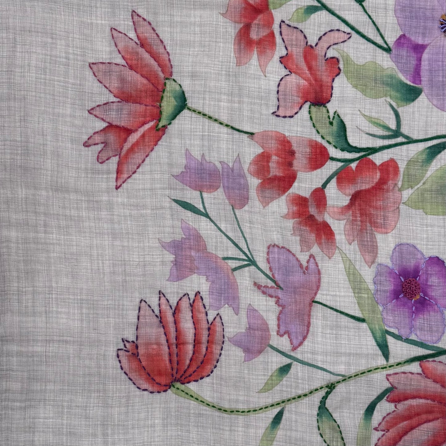 CHAL DE LANA MERINO PINTADO A MANO