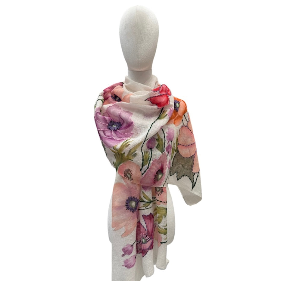 HAND-EMBROIDERED & HAND-PAINTED LINEN