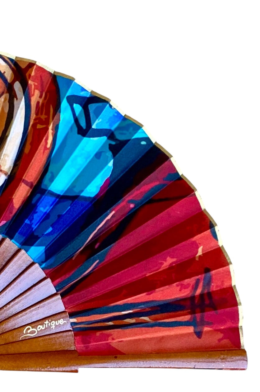 ABANICO SEDA ESTAMPADO