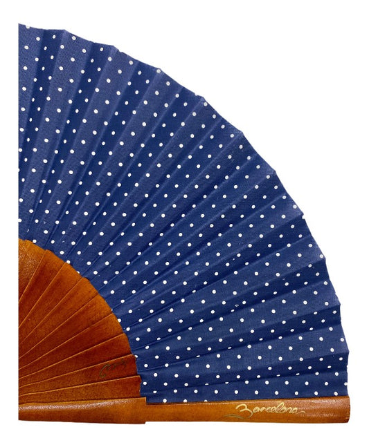 Abanico de madera de abedul con tela estampada