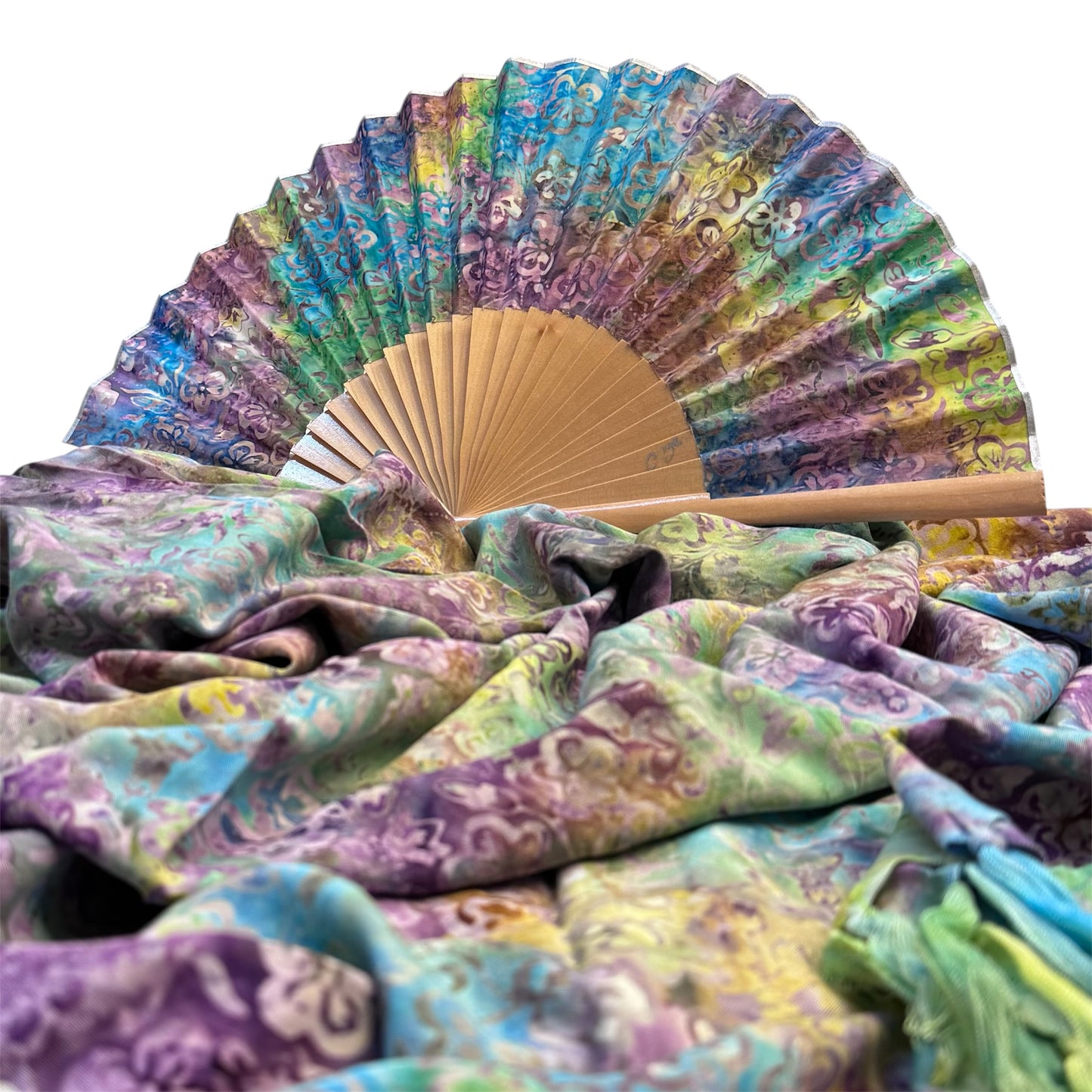 CONJUNTO CHAL Y ABANICO BATIK