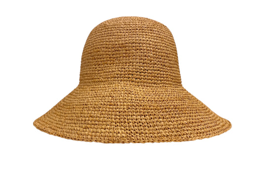Cloche en rafia natural plegable