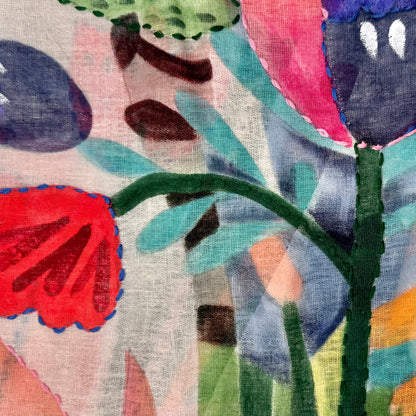 HAND-EMBROIDERED & HAND-PAINTED LINEN
