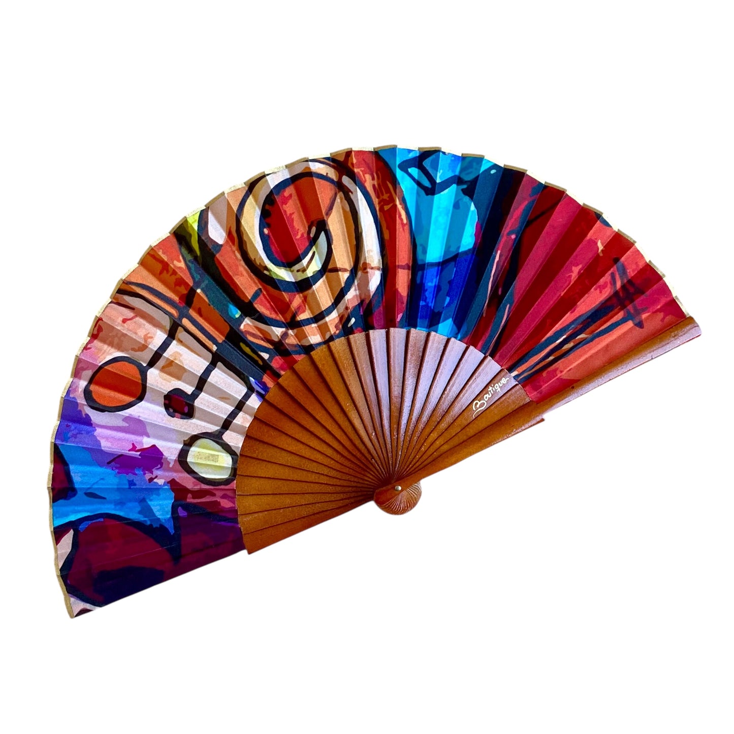 ABANICO SEDA ESTAMPADO