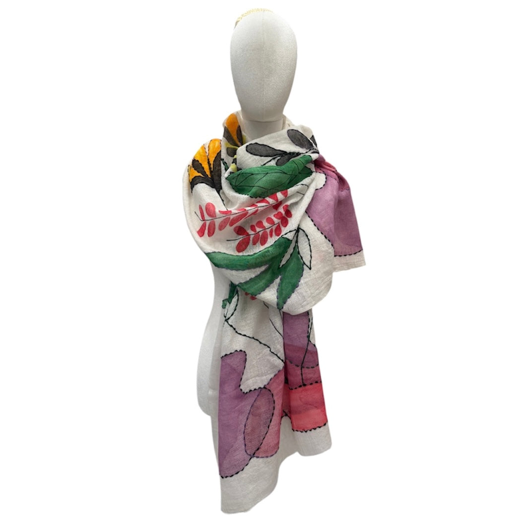 HAND-EMBROIDERED & HAND-PAINTED LINEN
