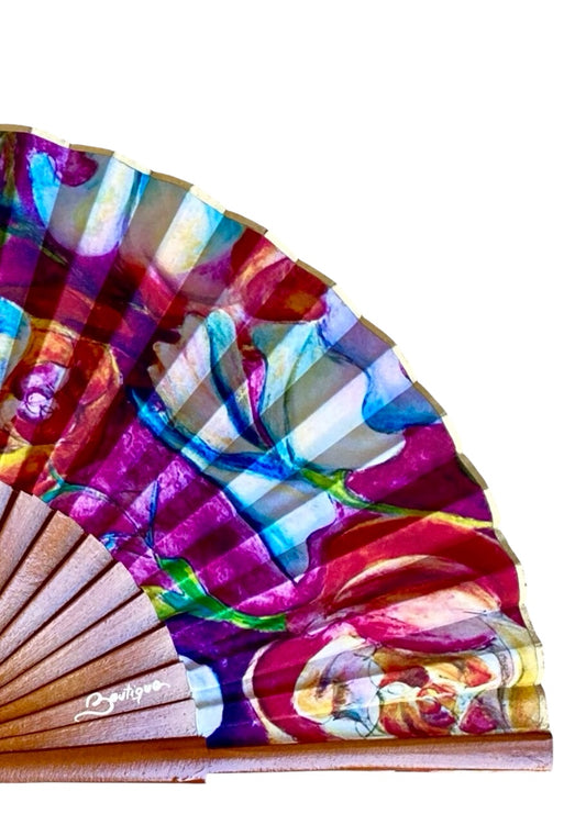 ABANICO SEDA ESTAMPADO