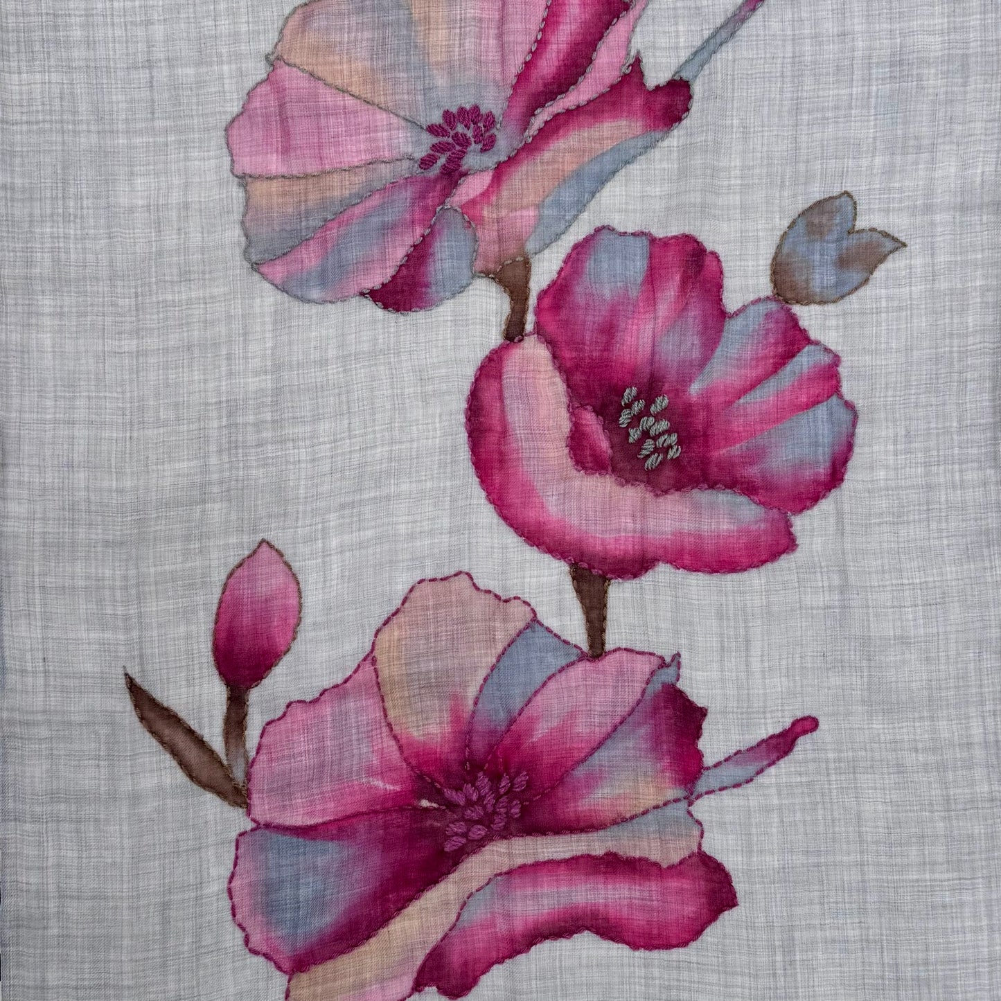 CHAL DE LANA MERINO PINTADO A MANO