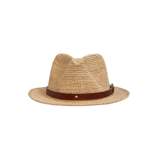 RAFFIA FEDORA HAT
