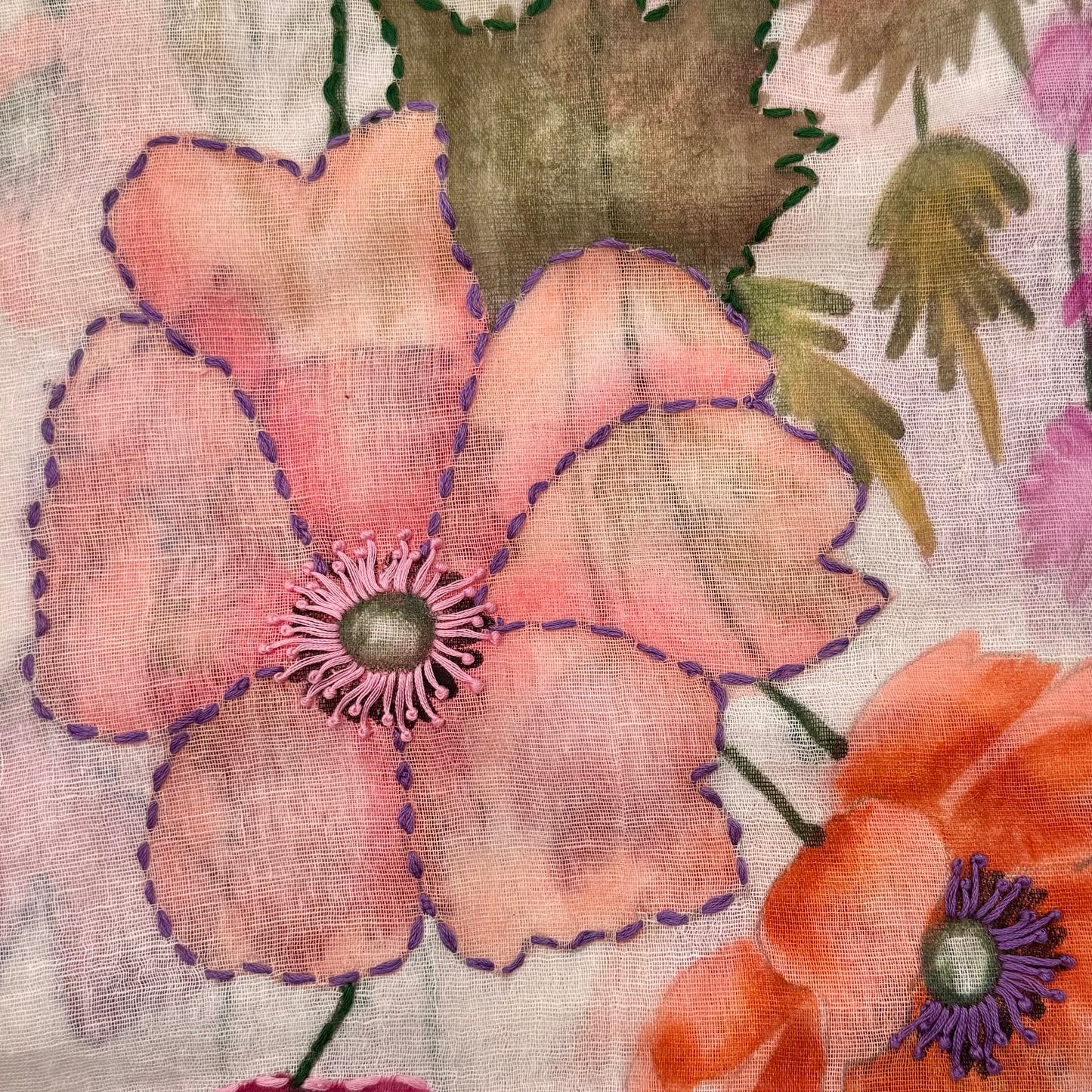 HAND-EMBROIDERED & HAND-PAINTED LINEN