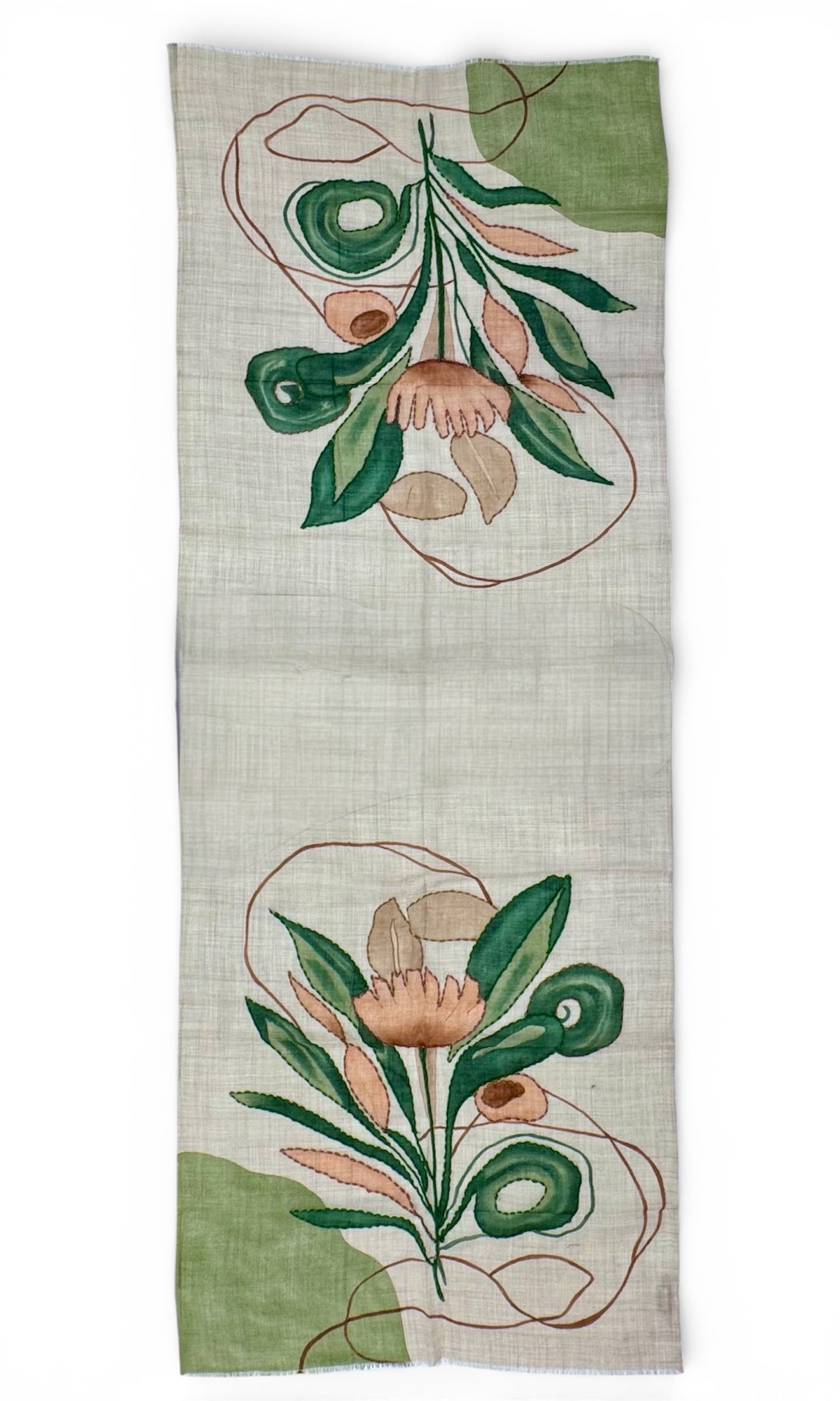 CHAL DE LANA MERINO PINTADO A MANO