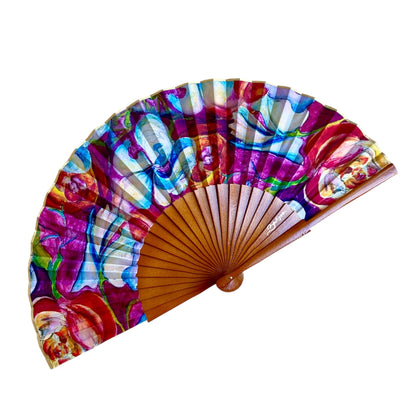 ABANICO SEDA ESTAMPADO