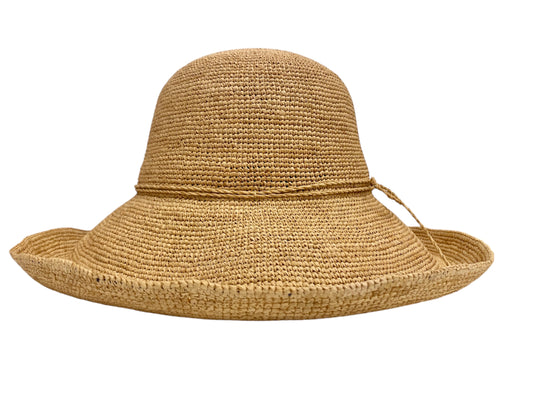 Sombrero de rafia con lazo plegable