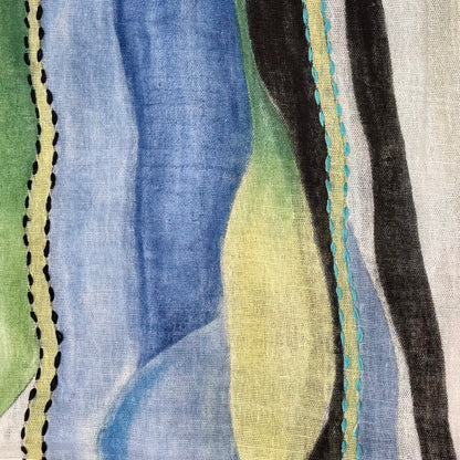 HAND-EMBROIDERED & HAND-PAINTED LINEN