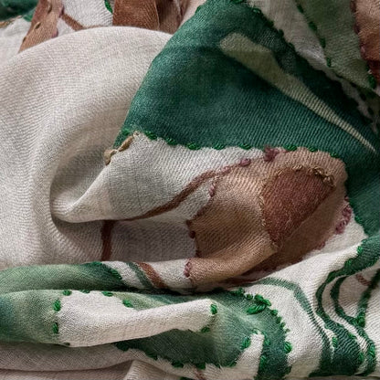 CHAL DE LANA MERINO PINTADO A MANO