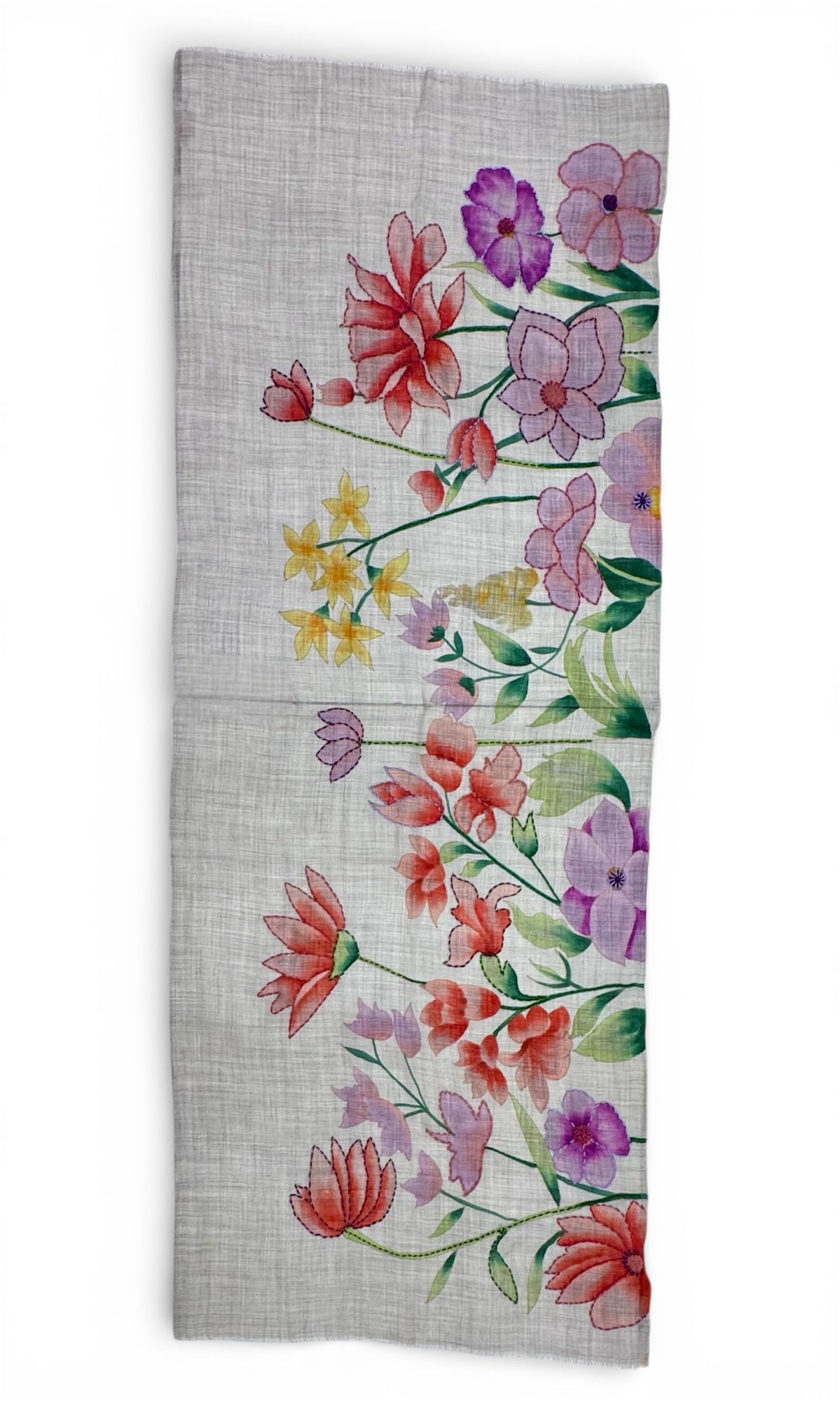 CHAL DE LANA MERINO PINTADO A MANO