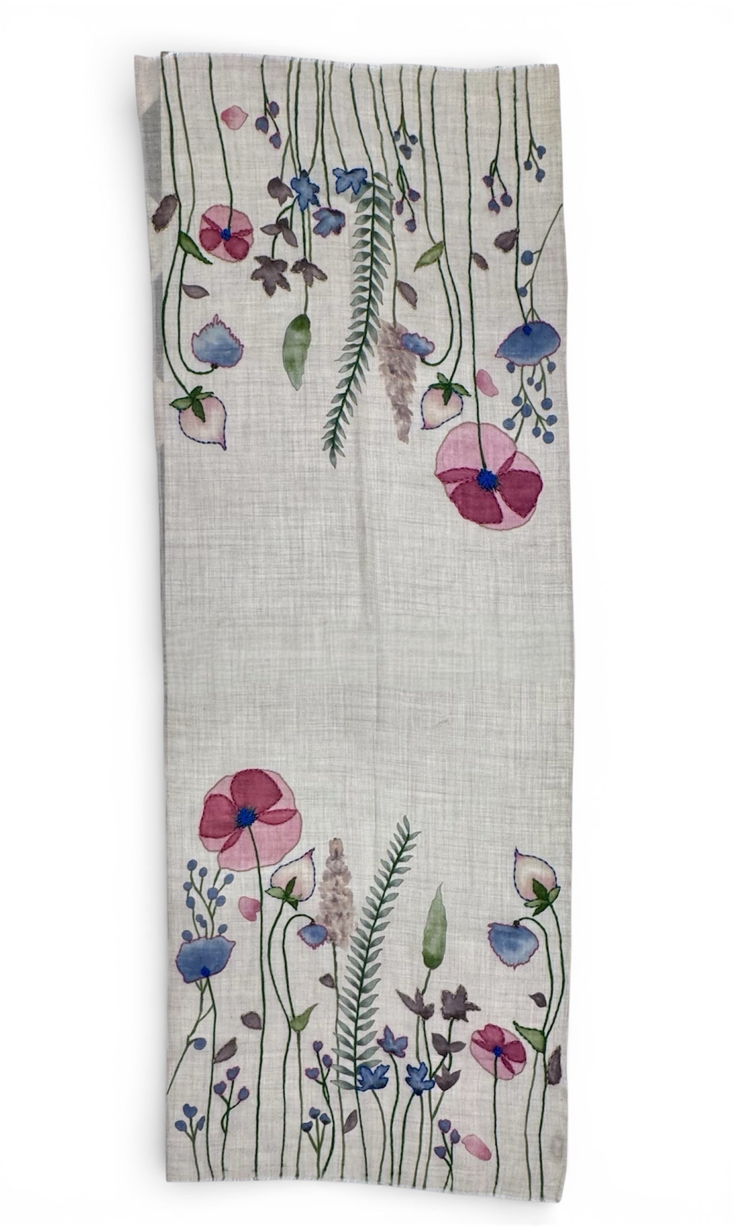 CHAL DE LANA MERINO PINTADO A MANO