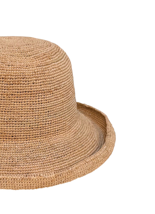 NATURAL RAFFIA CLOCHE HAT