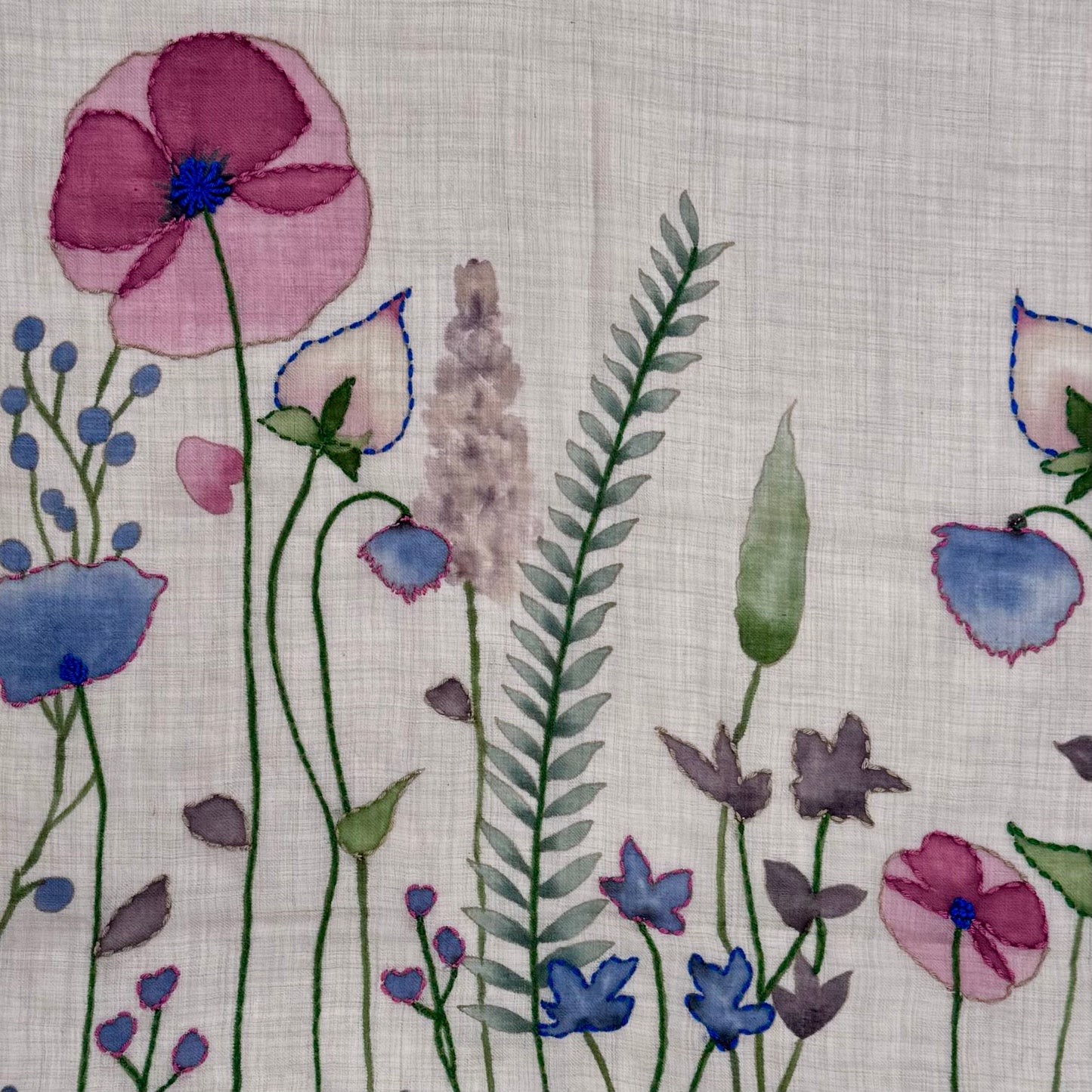 CHAL DE LANA MERINO PINTADO A MANO